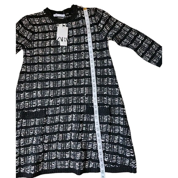 Zara Tweed Minidress Women's Small Dark Academia Preppy Twee Long Sleeve A-line - Picture 6 of 8